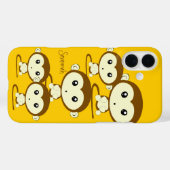 かわいいカラフルサルは黄色から色に変わる Case-Mate iPhoneケース (裏面 (横))