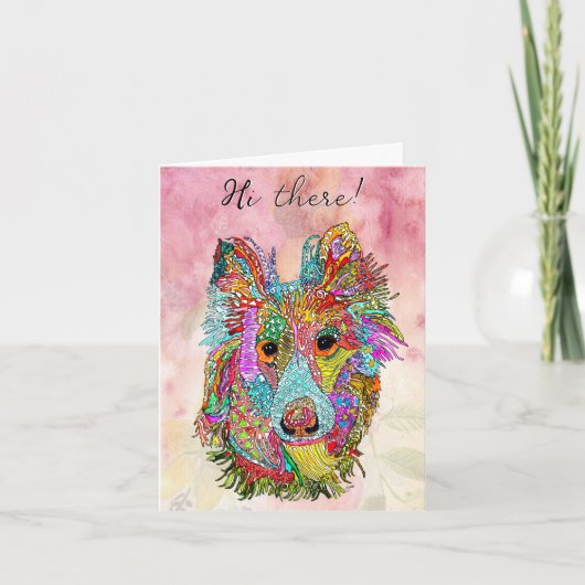 かわいいカラフルシェットランド・ シープドッグシープドッググリーティングカード カード (正面)