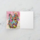 かわいいカラフルシェットランド・ シープドッグシープドッググリーティングカード カード (内部)