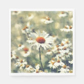 かわいいカラフルシックな夏デイジー花柄 スタンダードランチョンナプキン (正面)