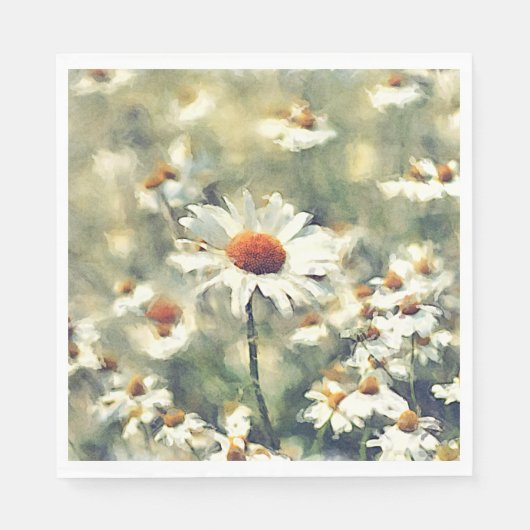 かわいいカラフルシックな夏デイジー花柄 スタンダードランチョンナプキン (正面)