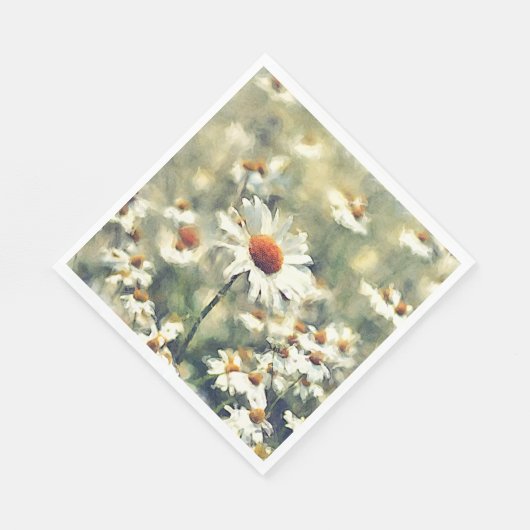 かわいいカラフルシックな夏デイジー花柄 スタンダードランチョンナプキン (角)