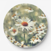 かわいいカラフルシックな夏デイジー花柄 ペーパープレート (正面)