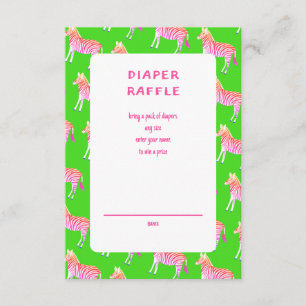 かわいいカラフルシマウマカスタムの赤ちゃんシャワー エンクロージャーカード