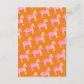 かわいいカラフルシマウマカスタムの赤ちゃんシャワー エンクロージャーカード (裏面)