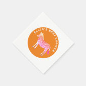 かわいいカラフルシマウマカスタムの赤ちゃんシャワー スタンダードカクテルナプキン (角)