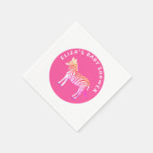 かわいいカラフルシマウマカスタムの赤ちゃんシャワー スタンダードカクテルナプキン (角)