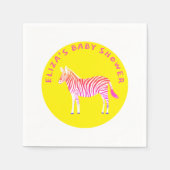 かわいいカラフルシマウマカスタムの赤ちゃんシャワー スタンダードカクテルナプキン (正面)