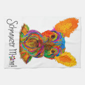 かわいいカラフルシュナウザー母キッチンタオル キッチンタオル (横)