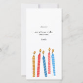 かわいいカラフルシンプル誕生日モダングリーティングカード (裏面)