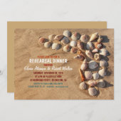 かわいいカラフルシーシェルビーチリハーサル 招待状 (正面/裏面)