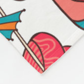 かわいいカラフルシーライフイラストレーションパターン2 フリースブランケット (角)