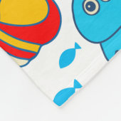 かわいいカラフルシーライフイラストレーションパターン2 フリースブランケット (角)