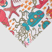 かわいいカラフルシーライフイラストレーションパターン2 薄葉紙 (詳細)