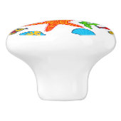 かわいいカラフルシーライフイラストレーションパターン セラミックノブ (側面)