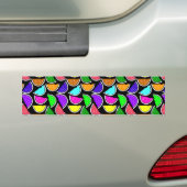 かわいいカラフルスイカ柄 バンパーステッカー (車上)