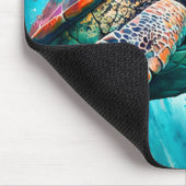 かわいいカラフルスイミングウミガメ マウスパッド (コーナー)