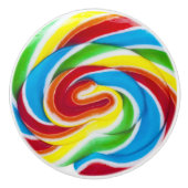 かわいいカラフルスウィートキャンディレインボー棒つきキャンデー セラミックノブ (正面)