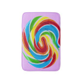 かわいいカラフルスウィートキャンディレインボー棒つきキャンデー バスマット (正面縦)