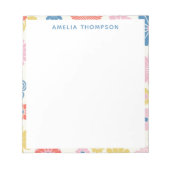 かわいいカラフルスカンジナビアの花パーソナライズされた ノートパッド (正面)