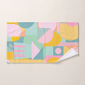 かわいいカラフルスカンジナビア幾何学模様コラージュ バスタオルセット (ハンドタオル)