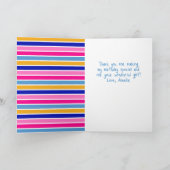 かわいいカラフルスターズガールフォト誕生日 サンキューカード (内部)