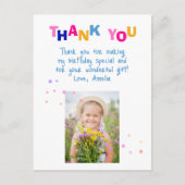 かわいいカラフルスターズガールフォト誕生日 ポストカード (正面)