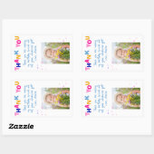 かわいいカラフルスターズガールフォト誕生日 長方形シール (シート)