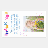 かわいいカラフルスターズガールフォト誕生日 長方形シール (正面)