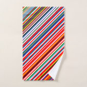 かわいいカラフルストライプ飾り バスタオルセット (ハンドタオル)