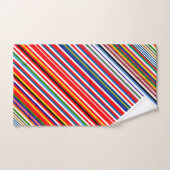 かわいいカラフルストライプ飾り バスタオルセット (ハンドタオル)