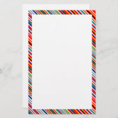 かわいいカラフルストライプ飾り 便箋 (正面/裏面)