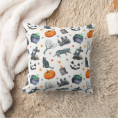 かわいいカラフルスプキーハロウィーンテーマ クッション (ブランケット)