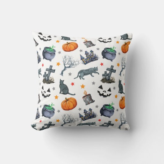 かわいいカラフルスプキーハロウィーンテーマ クッション (正面)