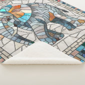 かわいいカラフルゾウのモザイクアート シェルパブランケット (3/4)