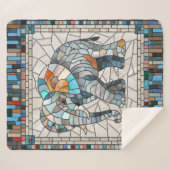 かわいいカラフルゾウのモザイクアート シェルパブランケット (正面(横))