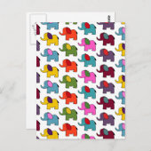 かわいいカラフルゾウの漫画 ポストカード (正面/裏面)