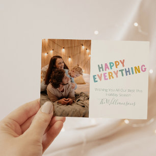 かわいいカラフルタイポグラフィハッピーEverything Photo シーズンカード