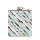 かわいいカラフルターコイズ抽象芸術パターンモノグラム フラスク (裏面)