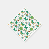 かわいいカラフルタートルアリゲーターレインボーパターン スタンダードカクテルナプキン (角)