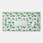 かわいいカラフルタートルアリゲーターレインボーパターン デスクマット (キーボード&マウス)