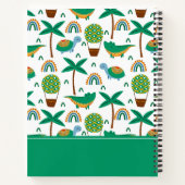 かわいいカラフルタートルアリゲーターレインボーパターン ノートブック (裏面)