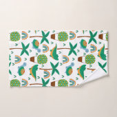 かわいいカラフルタートルアリゲーターレインボーパターン バスタオルセット (ハンドタオル)