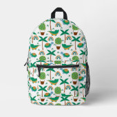 かわいいカラフルタートルアリゲーターレインボーパターン プリントバックパック (正面)