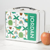 かわいいカラフルタートルアリゲーターレインボーパターン メタルランチボックス (インサイチュ)