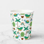 かわいいカラフルタートルアリゲーターレインボーパターン 紙コップ (左)
