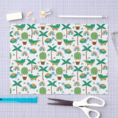 かわいいカラフルタートルアリゲーターレインボーパターン 薄葉紙 (クラフト)