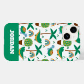 かわいいカラフルタートルアリゲーターレインボーパターン Case-Mate iPhoneケース (裏面 (横))