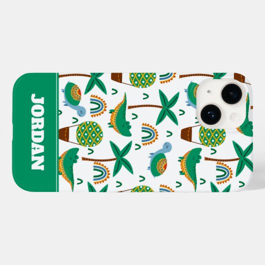 かわいいカラフルタートルアリゲーターレインボーパターン Case-Mate iPhoneケース (裏面 (横))