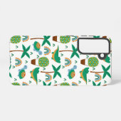 かわいいカラフルタートルアリゲーターレインボーパターン SAMSUNG GALAXYケース (裏面横)